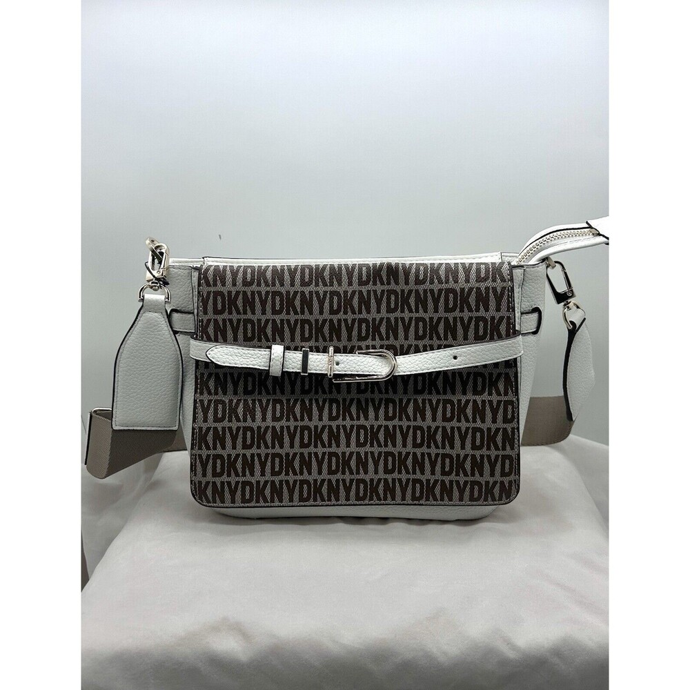 DKNY‎ White Brown Shoulder Strap Purse Brand New BR1-2265